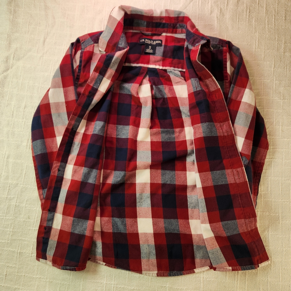 Plaid Kids Shirt - Red and Blue